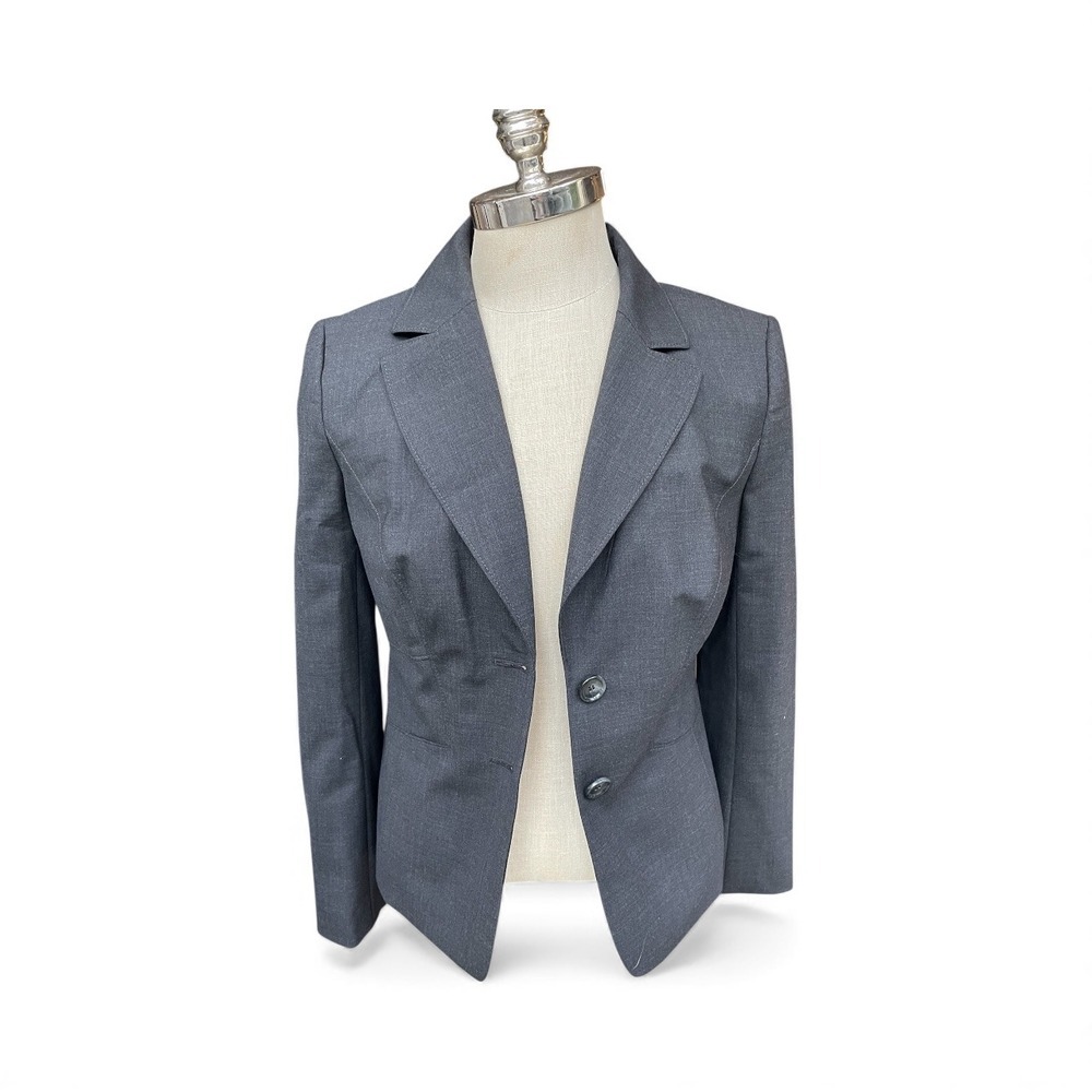 NWT Ann Taylor Women's Gray Wool Blend Stretch Blazer Jacket Size 12 Career - Picture 2 of 9
